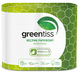 Ręcznik papierowy greentiss <br> 96 listków 2 rolki <br> 2 warstwy
