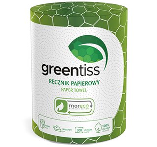 Ręcznik papierowy greentiss  300 listków 1 rolka 2 warstwy