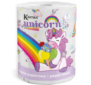Ręcznik papierowy Kartika Unicorn 1 rolka 200 listków 3 warstwy
