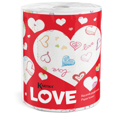 Ręcznik papierowy Kartika LOVE 1 rolka 200 listków
