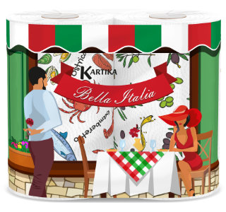 Paper towel Kartika BELLA ITALIA 2 rolls 75 sheets 3 plies