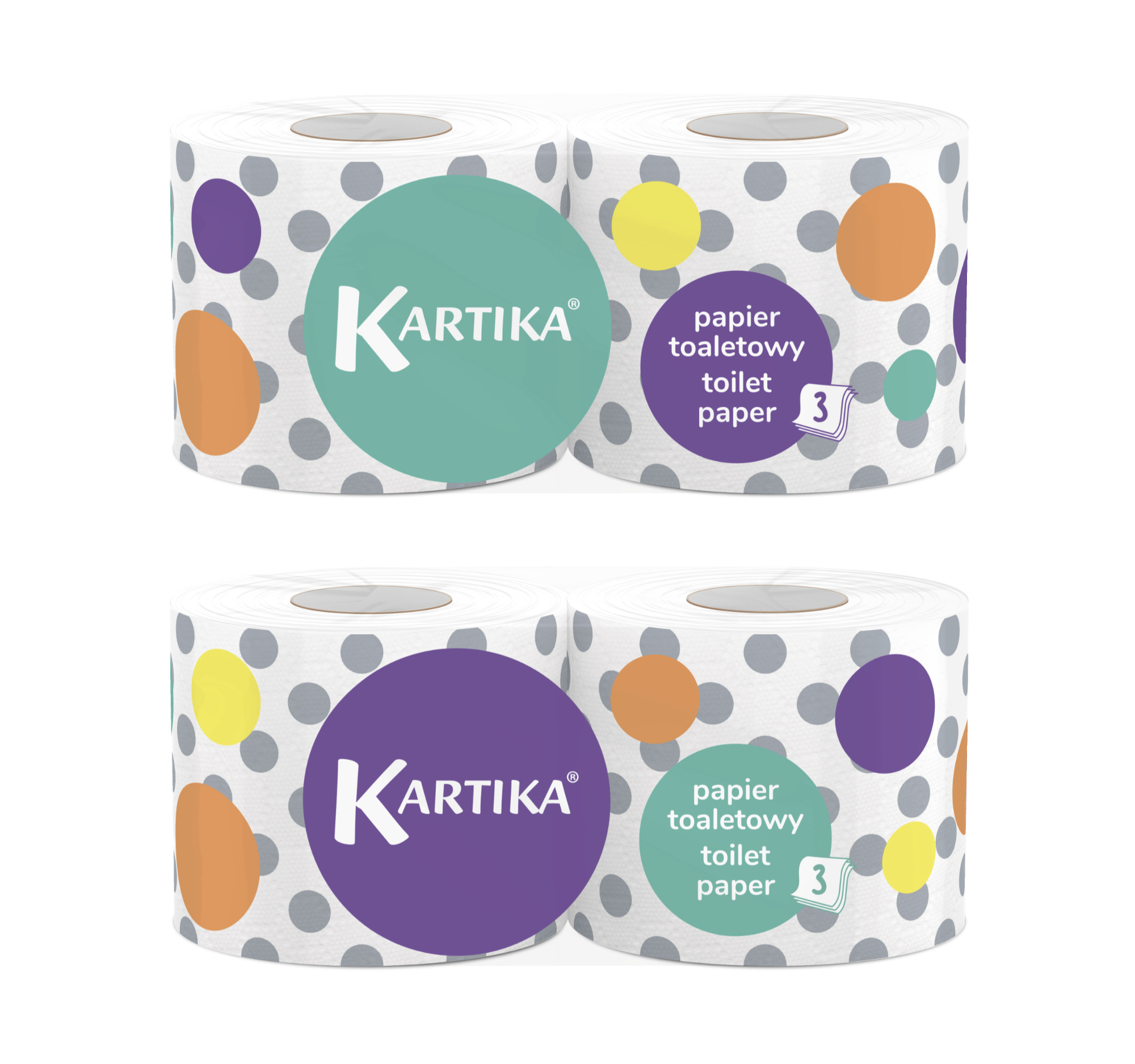 Toilet paper Kartika Silver 200 sheets 3 plies 2 rolls