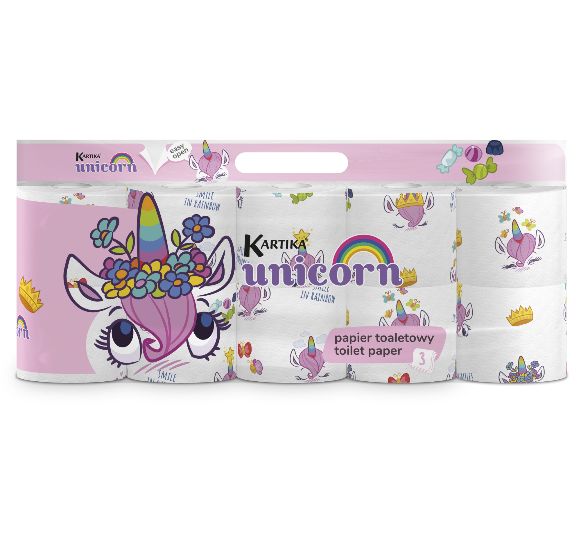 Toilet paper Kartika Unicorn 10 rolls 200 sheets 3 ply