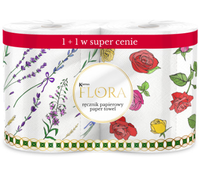 Paper towel Kartika FLORA 2 big rolls 3 plies