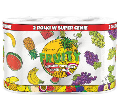 Paper towel Kartika FRUITY 2 large rolls 2x 205 sheets 3 plies