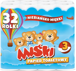Toilet paper MIŚKI 3 plies 32 rolls