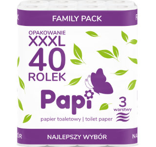 Toilet paper Papi 120 sheets 40 rolls 3 plies